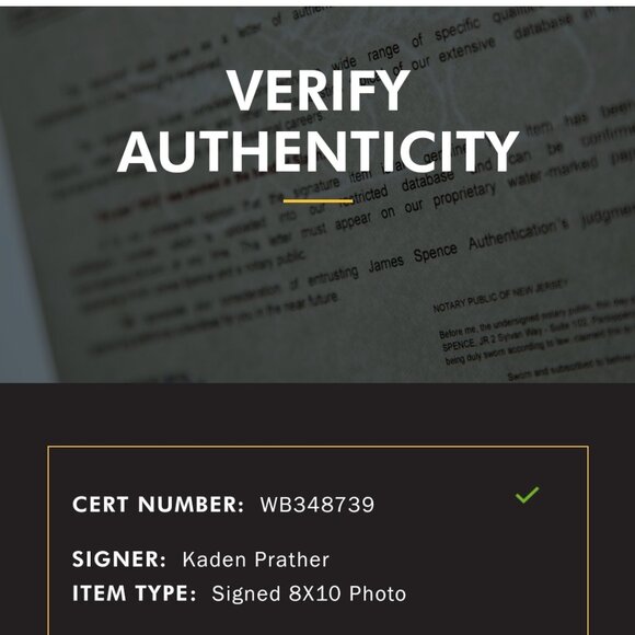 Kaden Prather Autographed 8x10 JSA Authenticated - Picture 3 of 3